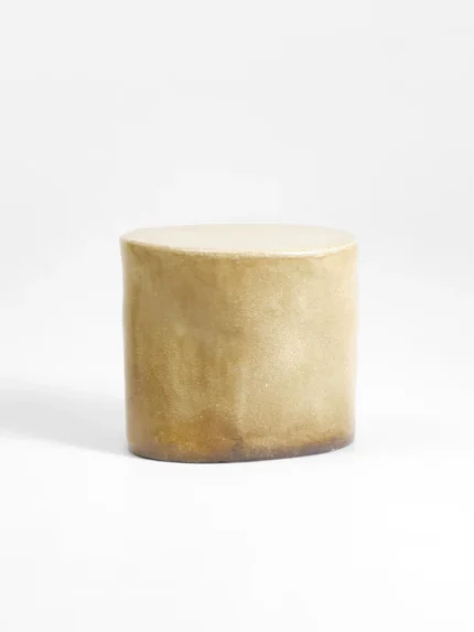 Small Ceramic Side Table in Coral White