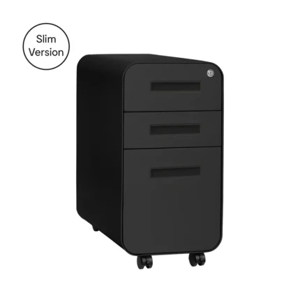 Stockpile Slim 3-Drawer File Cabinet (Black)